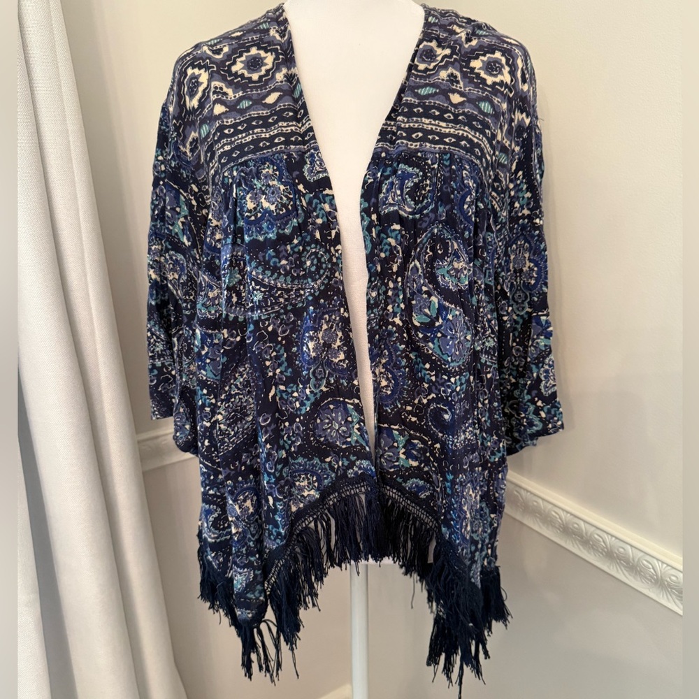 Holster Blue Fringe Kimono